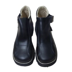 Botin Moda Joven Mujer Piel Negro