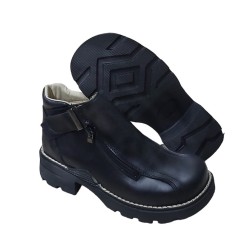 Botin Moda Joven Mujer Piel Negro