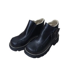 Botin Moda Joven Mujer Piel Negro