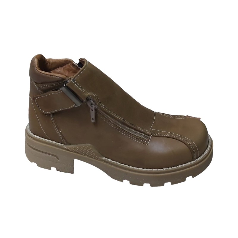 Botin Moda Joven Mujer Piel Taupe