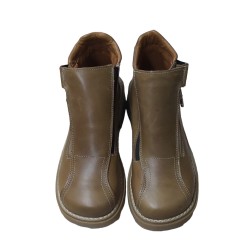 Botin Moda Joven Mujer Piel Taupe