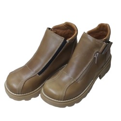 Botin Moda Joven Mujer Piel Taupe