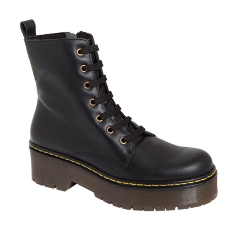 Rodri Bota Estilo Militar Moda Joven Piel Negro