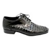 Zapato Cordón En Piel Trenzado Negro Ancho. JR Almansa