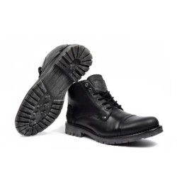 Dj Santa Bota Joven Moda Hombre En Piel Negro