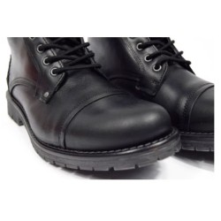 Dj Santa Bota Joven Moda Hombre En Piel Negro