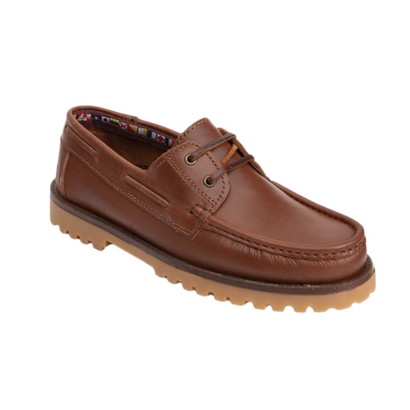 Campista. Nautico Hombre En Piel Camel