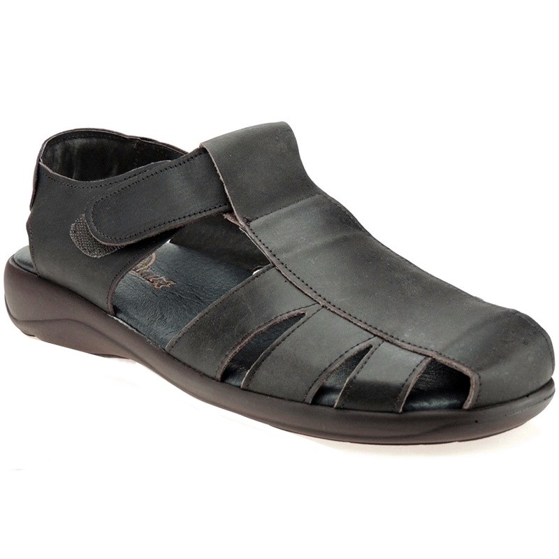 Duendy Sandalia Cómoda de Hombre Piel Marrón.