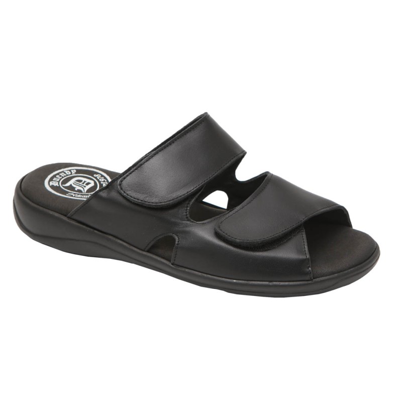 Duendy Sandalia Piel Confort Hombre Con Velcros.