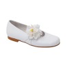 Zapato Comunión-Ceremónia Niña Piel y Adorno Flores