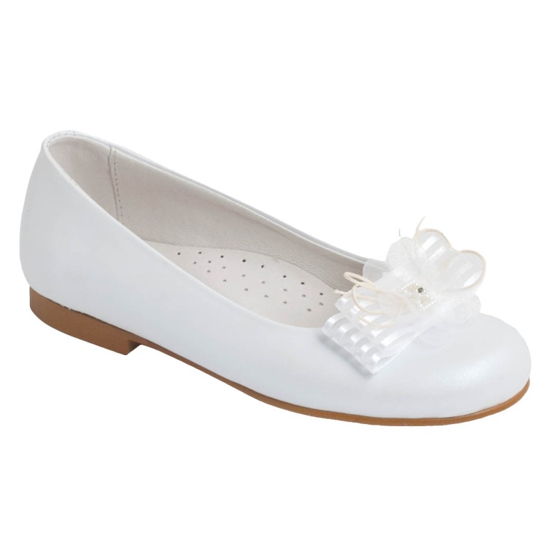Zapato Comunión-Ceremónia de Niña Piel Blanco.