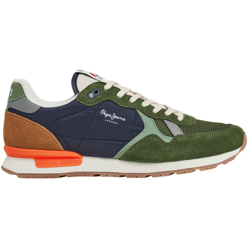 Zapatilla Pepe Jeans Brit Mix Casual Hombre Kaki
