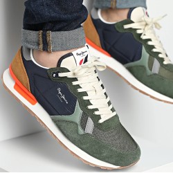 Zapatilla Pepe Jeans Brit Mix Casual Hombre Kaki