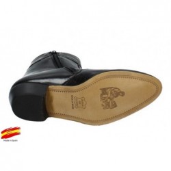 Bota Tacón Cubano Piel Negro. Almansa