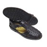 Sandalia Piel Negro Clasica Para Hombre