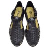 Sandalia Piel Negro Clasica Para Hombre