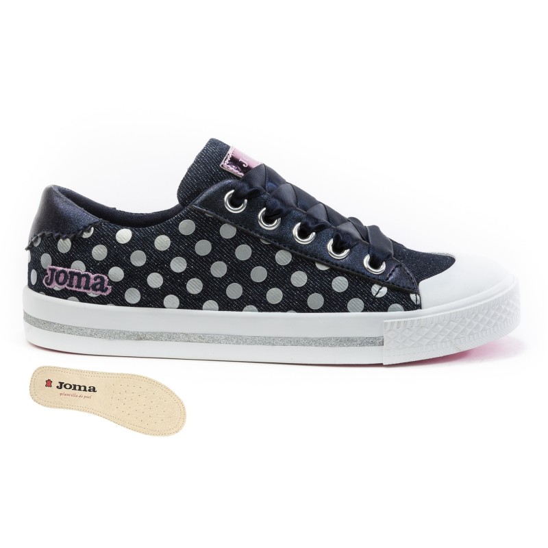 Joma. Zapatilla de Lona Niña Color Azul Plata