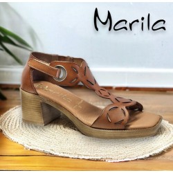 Marila Sandalia Mujer En Piel Negro