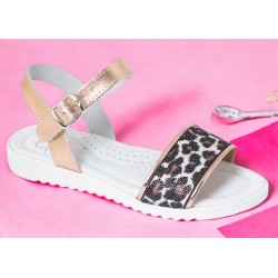 Sandalia Niña Muy Cómoda Cobre-Leopardo. Killos