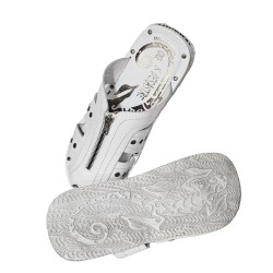 Sandalia Confort Con Cremallera Piel Blanco