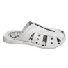 Sandalia Confort Con Cremallera Piel Blanco