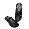 Sandalia Confort Con Cremallera Piel Negro