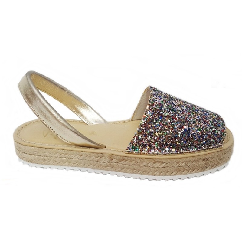 Menorquina-Abarca Mujer Glitter Multi. BNK