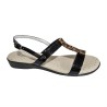 Duendy. Sandalia Piel Negro Confort Mujer