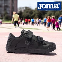 Joma Play Jr Deportivo Colegial Negro Con Velcros