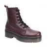Rodri Bota Estilo Militar Moda Joven Piel Burdeos