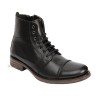 Bota Piel Moda Joven Hombre Piel Negro