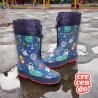 copy of Botas Agua Niña Gato-Corazones Gris-Rosa. Crecendo