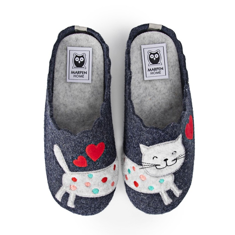 Marpen. Zapatilla Confort Casa Mujer "Gato Love".