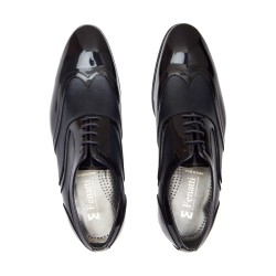Zapato Novio-Ceremonia de Vestir de Hombre en Piel Charol Marino.