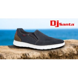 Casual Mocasín Joven Con Elástico Piel Nobuck Marino. Dj Santa