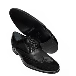 Zapato de Hombre de Vestir Novio-Ceremonia en Piel Charol Negro.